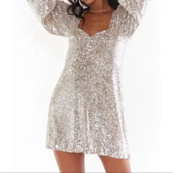 SHOW ME YOUR MUMU ANISTON MINI DRESS Holiday Christmas NYE Dress Size Medium - Picture 6 of 9